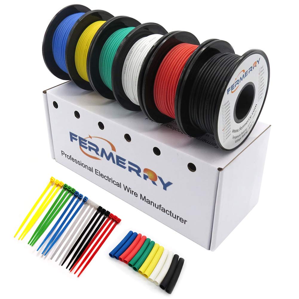 Fermerry 26 AWG silicone wire black spool for flexible circuit wiring and LED projects