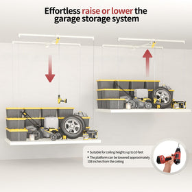 FERO adjustable-height rack reaches up to 9 feet for versatile storage.