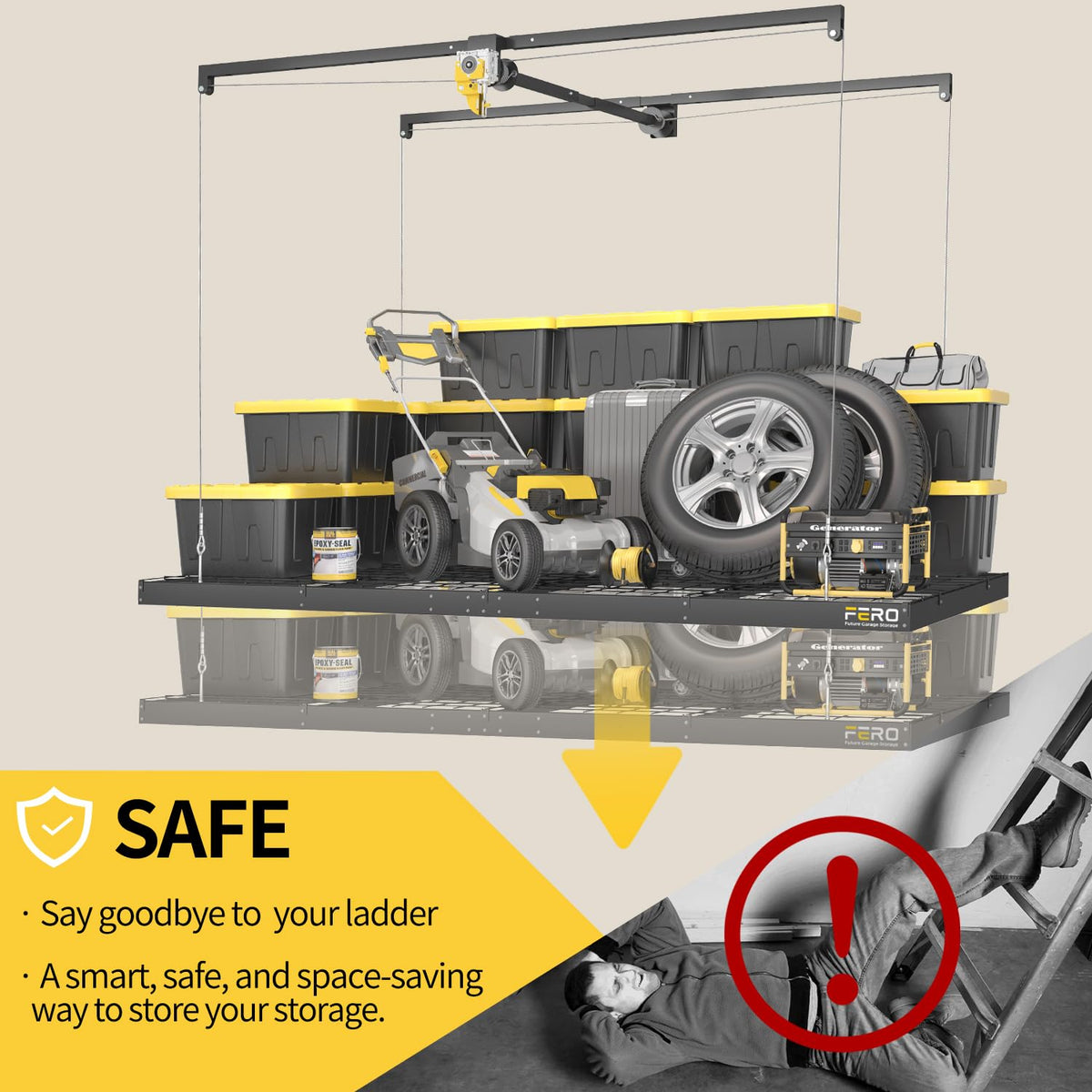 FERO horizontal and vertical beam installation adapts to most ceilings.