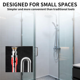 Ferropeak 14-in-1 wrench adjusting showerhead installation with ease.