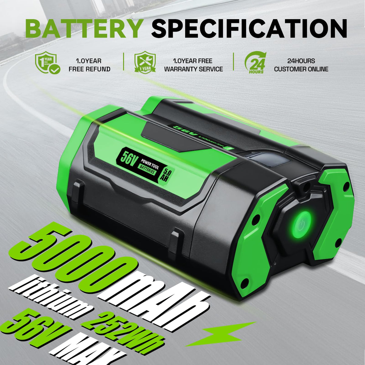 FERRYBOAT 56V battery demonstrates compatibility with EGO 56V tools.
