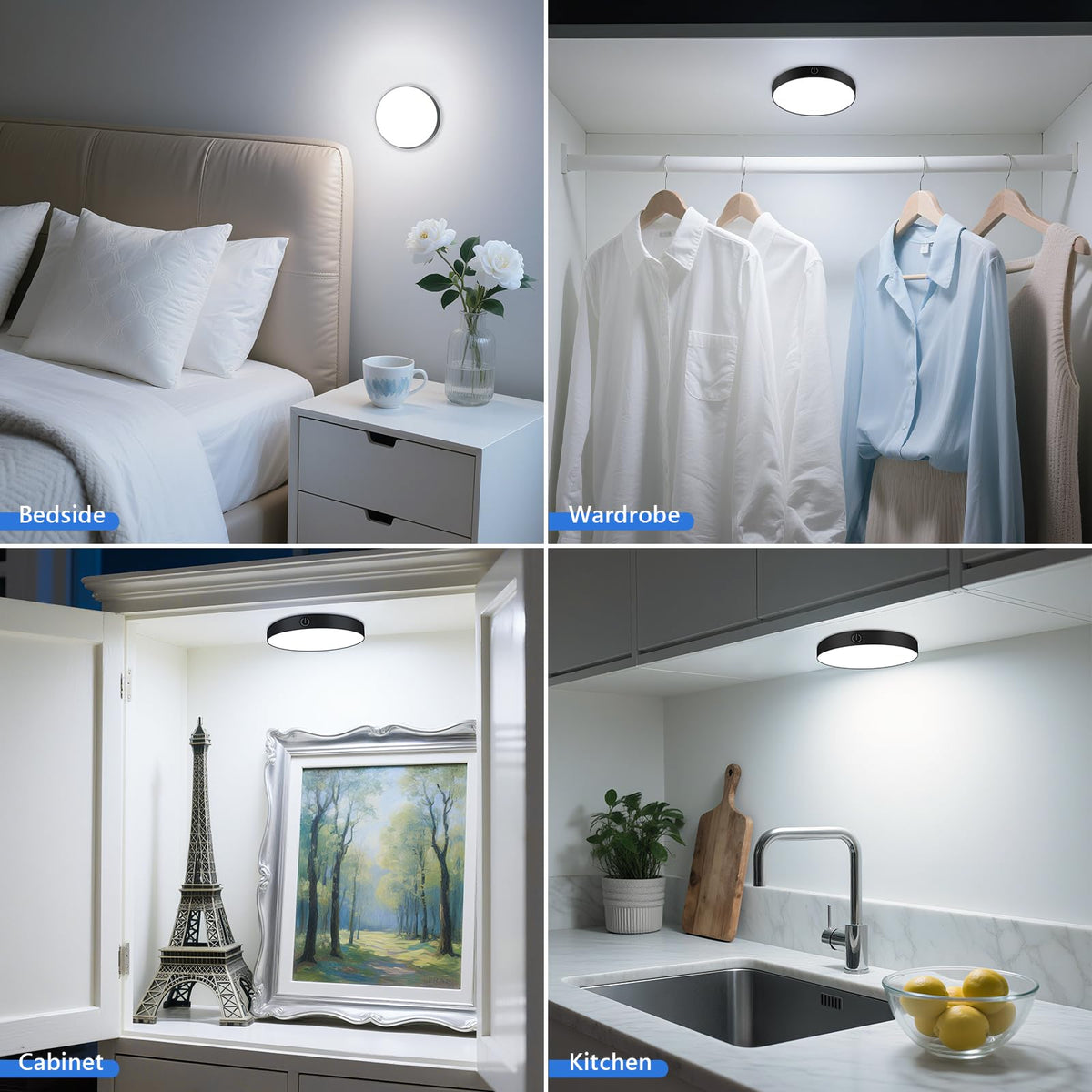 Ferswe Tap Light dimmable control for precise brightness.