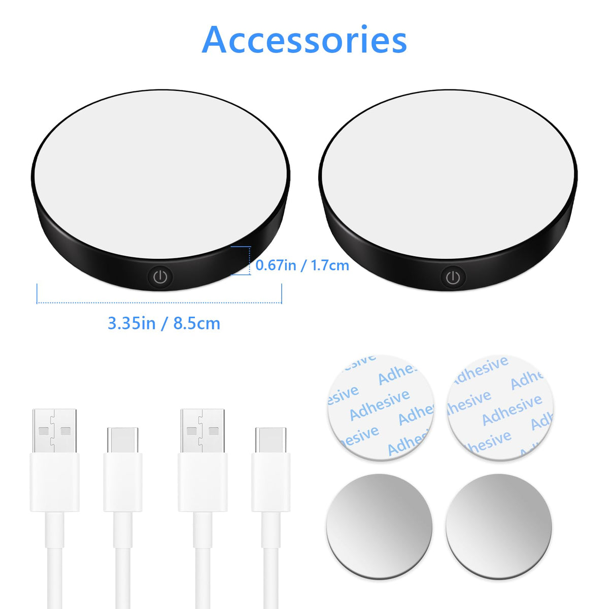 Ferswe Tap Light in kitchen cabinet for ambient illumination.