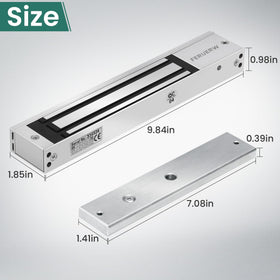 FERUERW electromagnetic lock side view highlights slim profile ideal for limited spaces.