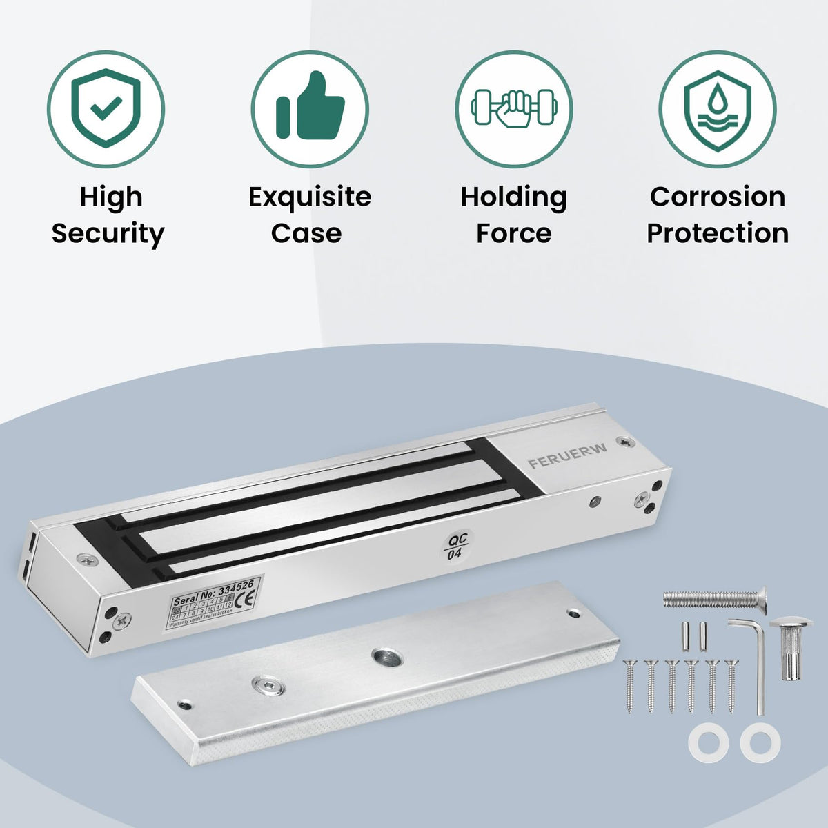 FERUERW under-door-frame installation shot demonstrates clean mounting for dependable security.
