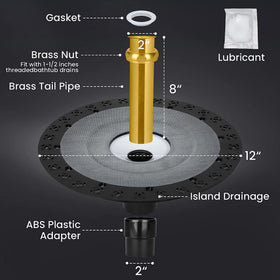 FERUERW drain rough-in kit ABS adapter enables quick, secure tub connections.