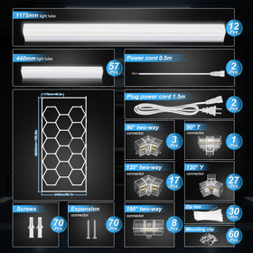 FERUERW Hexagon Garage Light with hanging option, ideal for workshop tasks around the workbench.