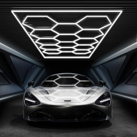 FERUERW Hexagon Garage Light rectangle frame, modern design enhancing any space.