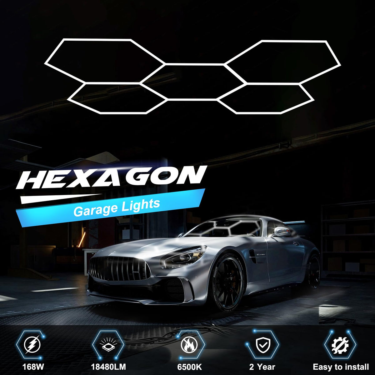 FERUERW hexagon light provides daylight-like 6500K glow for detailing