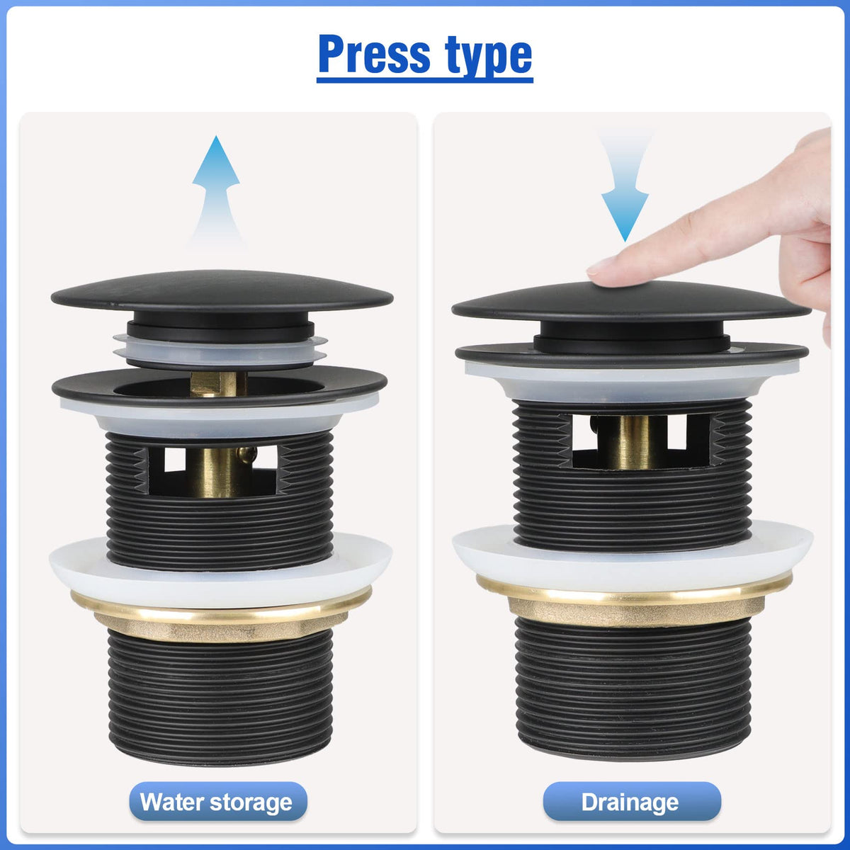 FERUERW easy use press operation stores and drains bathwater.
