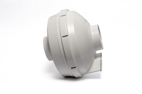 Festa AMG Maverick Radon Fan in a 4-inch duct installation for unobtrusive placement.