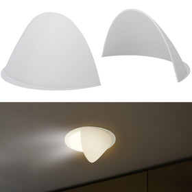 Festerekey half shade on recessed light reduces glare for softer illumination