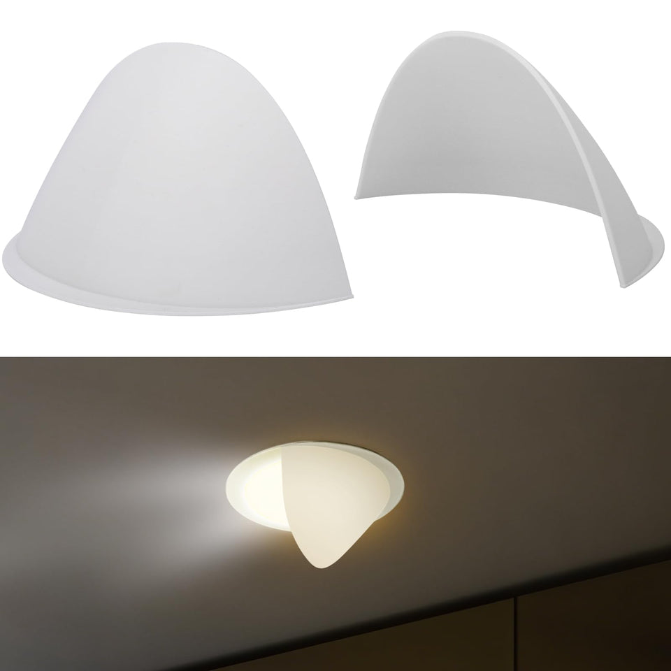 Festerekey half shade on recessed light reduces glare for softer illumination