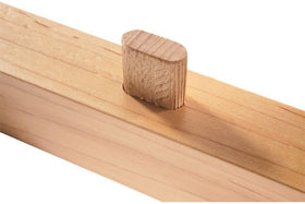 Festool Domino beech 6x20x40mm – center-guides keep tenon centered during milling.