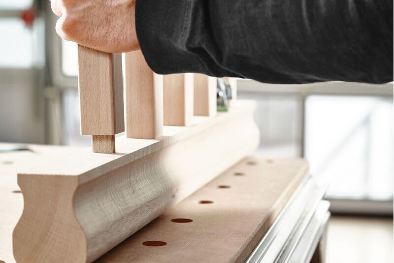 Festool Domino beech 6x20x40mm – 2mm glue-space improves mortise fill.