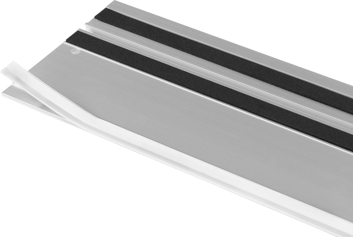 Festool FS-SP 1400mm clear splinterguard improves alignment for repeatable bevels.