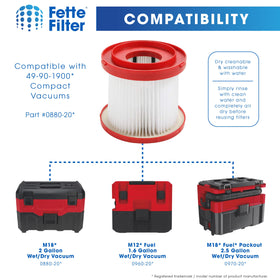 Fette Filter M12 FUEL 0960-20 suitable for compact wet/dry cleanup