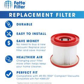 Fette Filter for Milwaukee 0970-20 M18 FUEL Packout compatibility