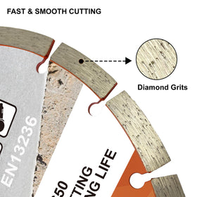 FEWELL 9-Inch Diamond Blade delivers long life and lower cost per cut on masonry projects.