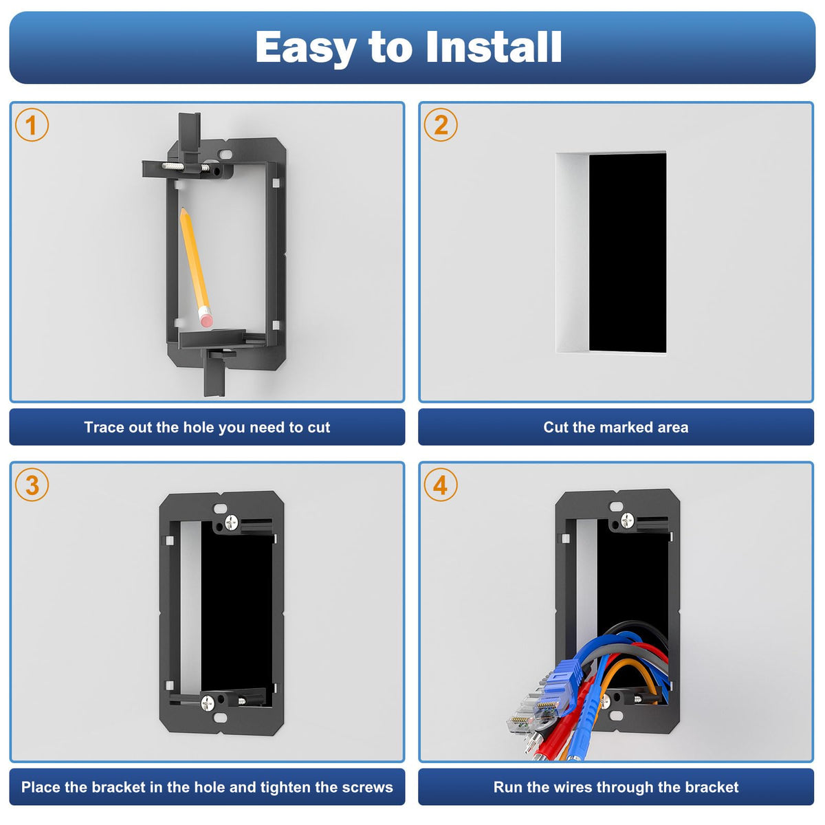 FGB 20-pack low voltage mounting bracket durable material resists deformation
