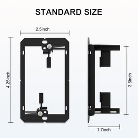 FGB 20-pack low voltage mounting bracket front view shows sleek black finish