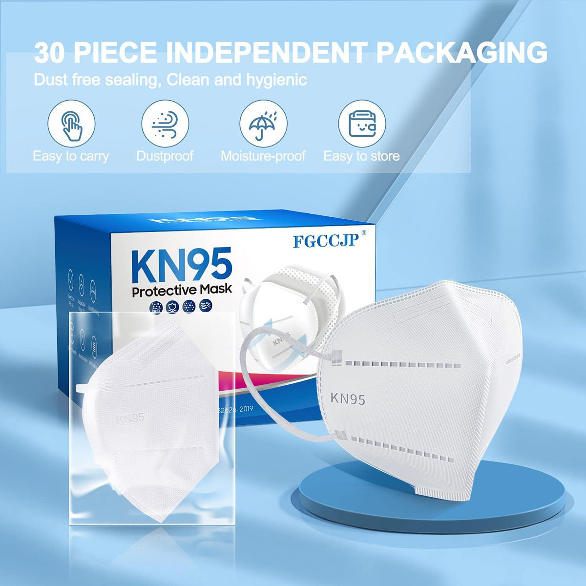 FGCCJP white KN95 masks suitable for adults