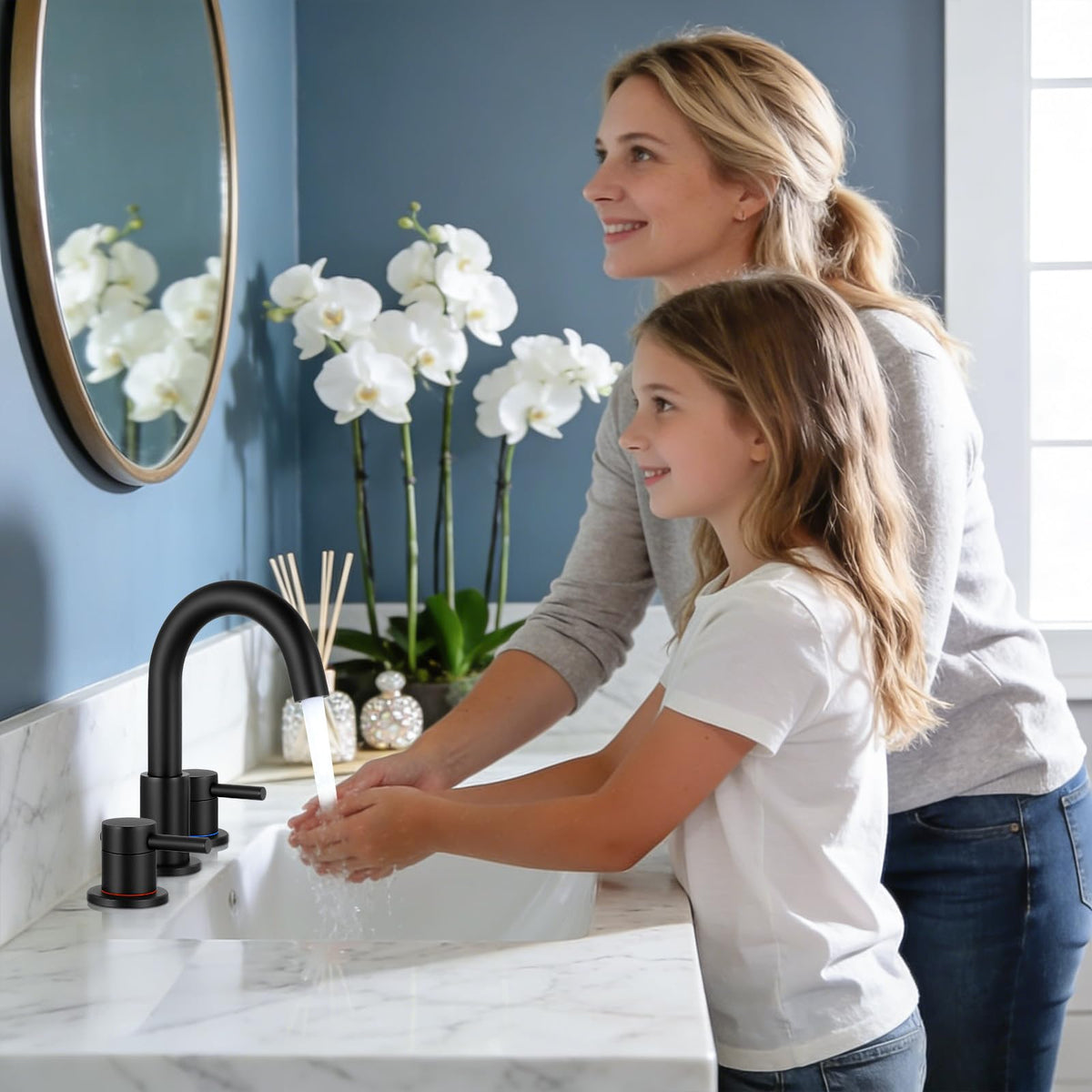 FGKQ 360-degree swivel spout expands cleaning reach.