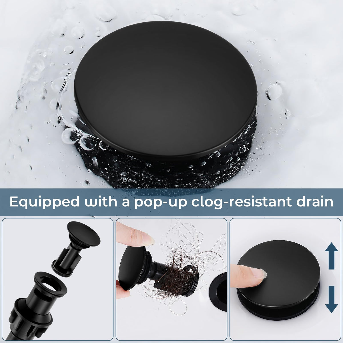 FGKQ black widespread faucet fits 4-12 inch centers for versatile sinks.