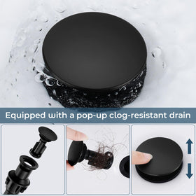 FGKQ black widespread faucet fits 4-12 inch centers for versatile sinks.