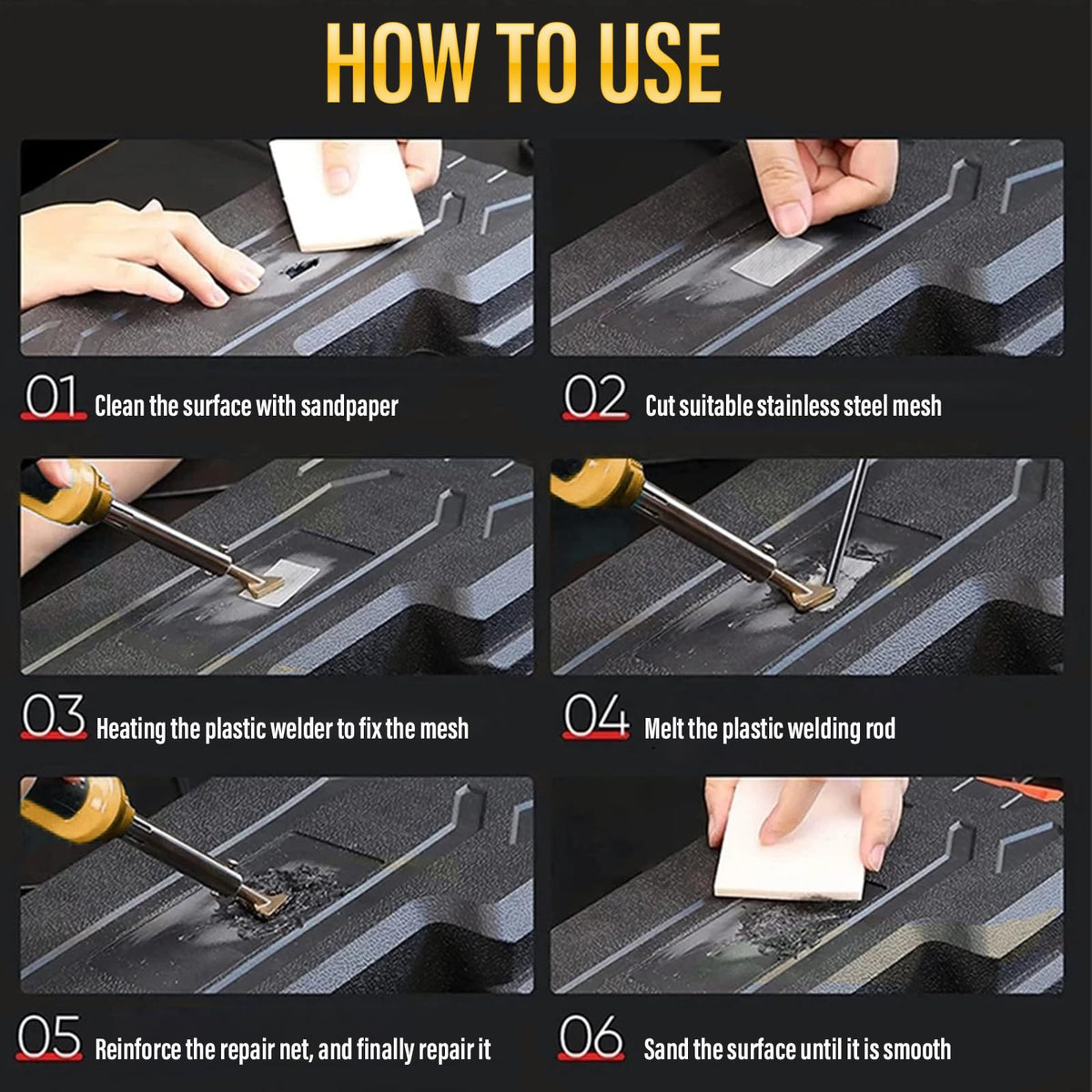 FGRSRZ portable plastic repair kit for on-the-go fixes