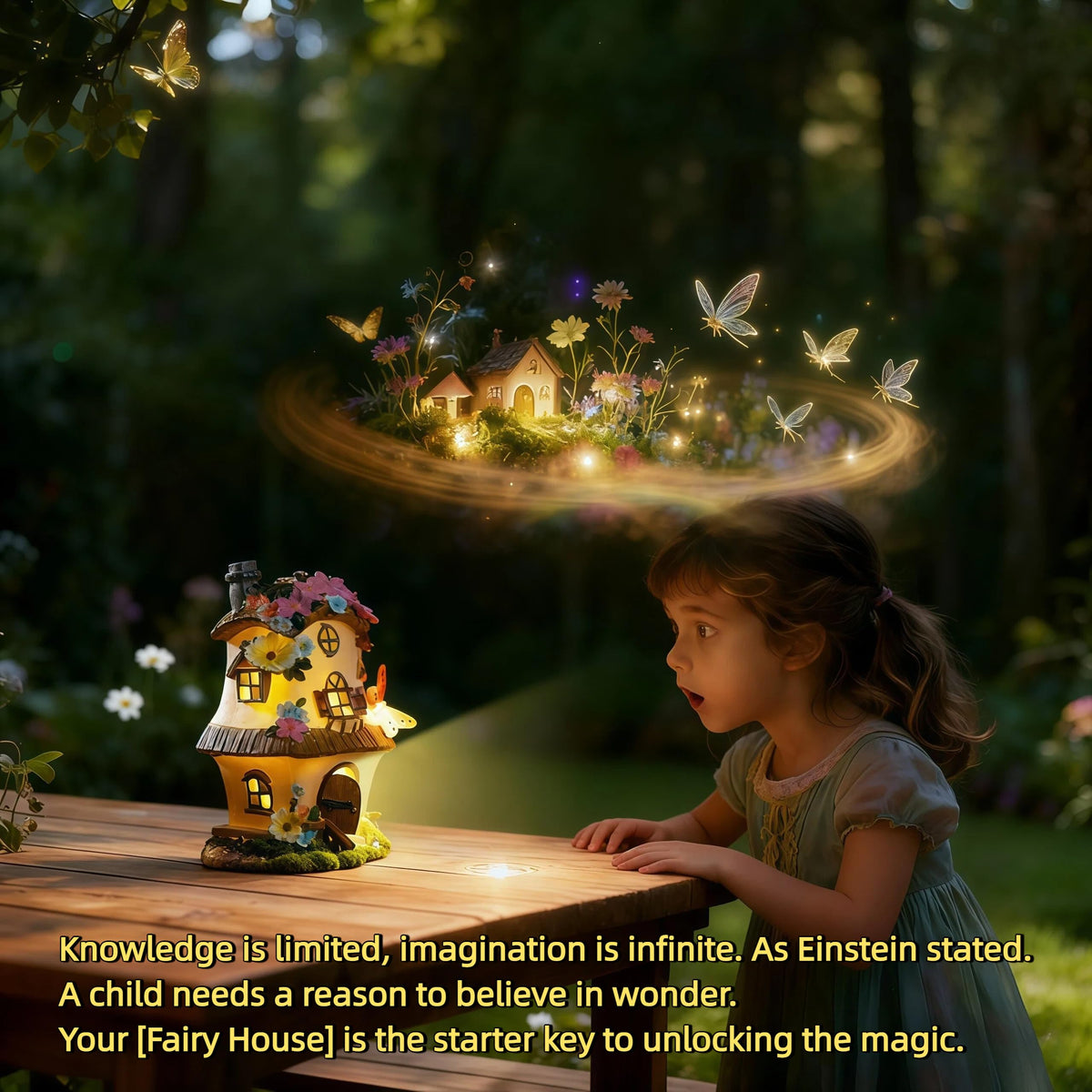 FHNQRQN window-side fairy garden house enhancing entry with light.