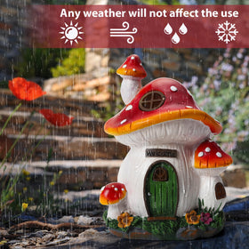 FHWTY mushroom house yard ornament ideal gift for garden lovers