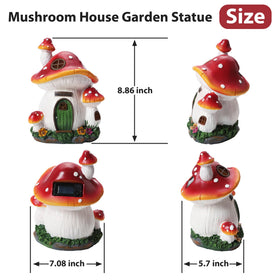 FHWTY mushroom house solar light adds nighttime illumination to patios