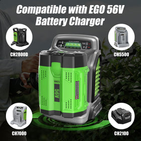 Fhybat 56V battery pack highlights ego compatibility.