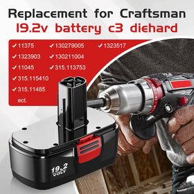 Fhybat DieHard 19.2V battery pack back view emphasizes rugged construction