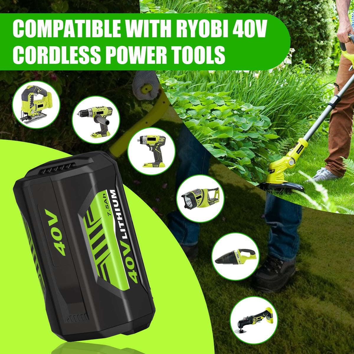 Fhybat LED indicators on battery enable quick charge status checks.