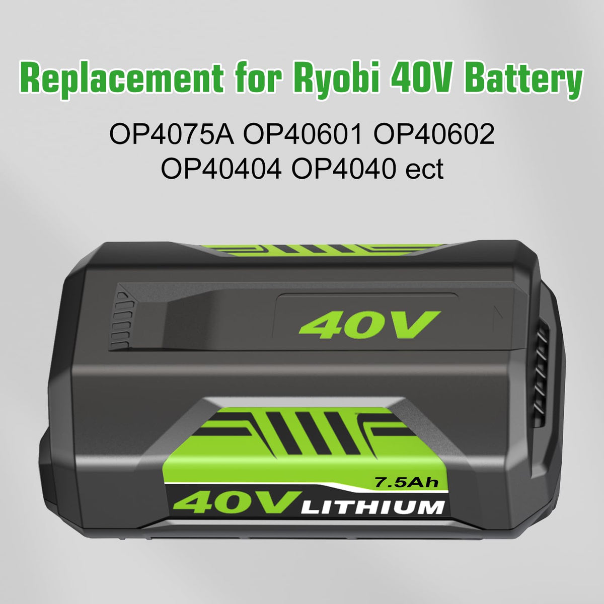 Fhybat 7.5Ah Ryobi 40V battery features built-in safety protections.