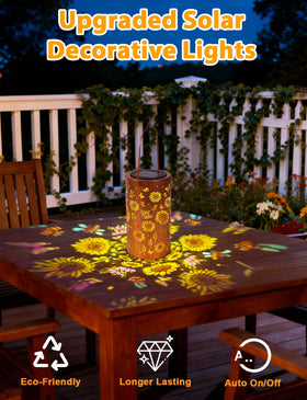 FIALAME Solar powered lantern charges by day and lights automatically after sunset