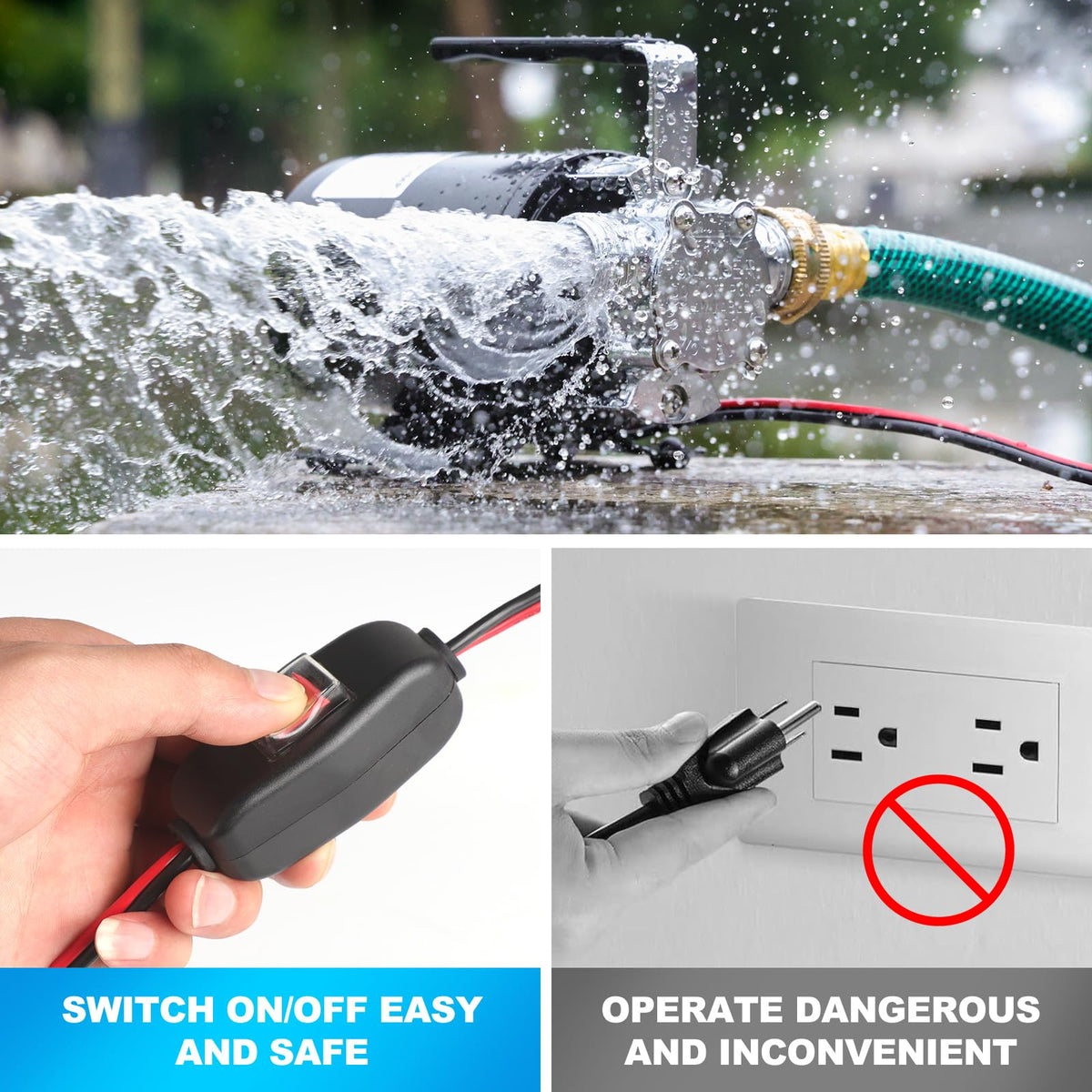 FIDISP pump with hoses attached for pool or pond draining