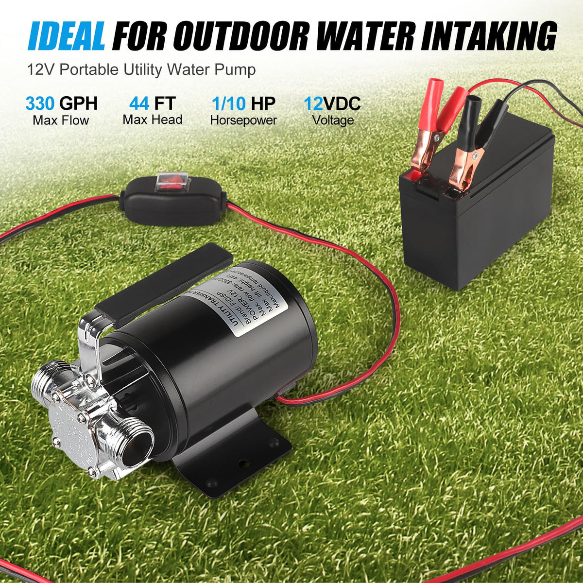 FIDISP pump with waterproof switch for safe outdoor operation