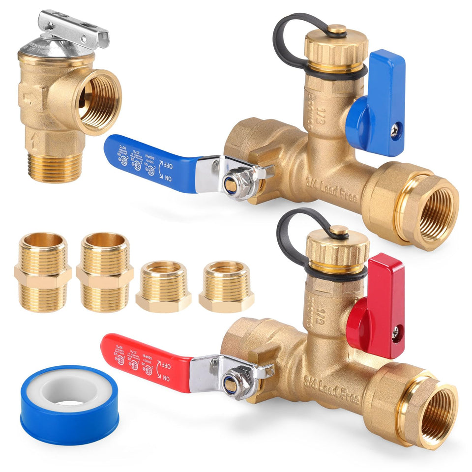 FIDISP 8-piece isolator kit front view for tankless heaters, simplifies installation and service