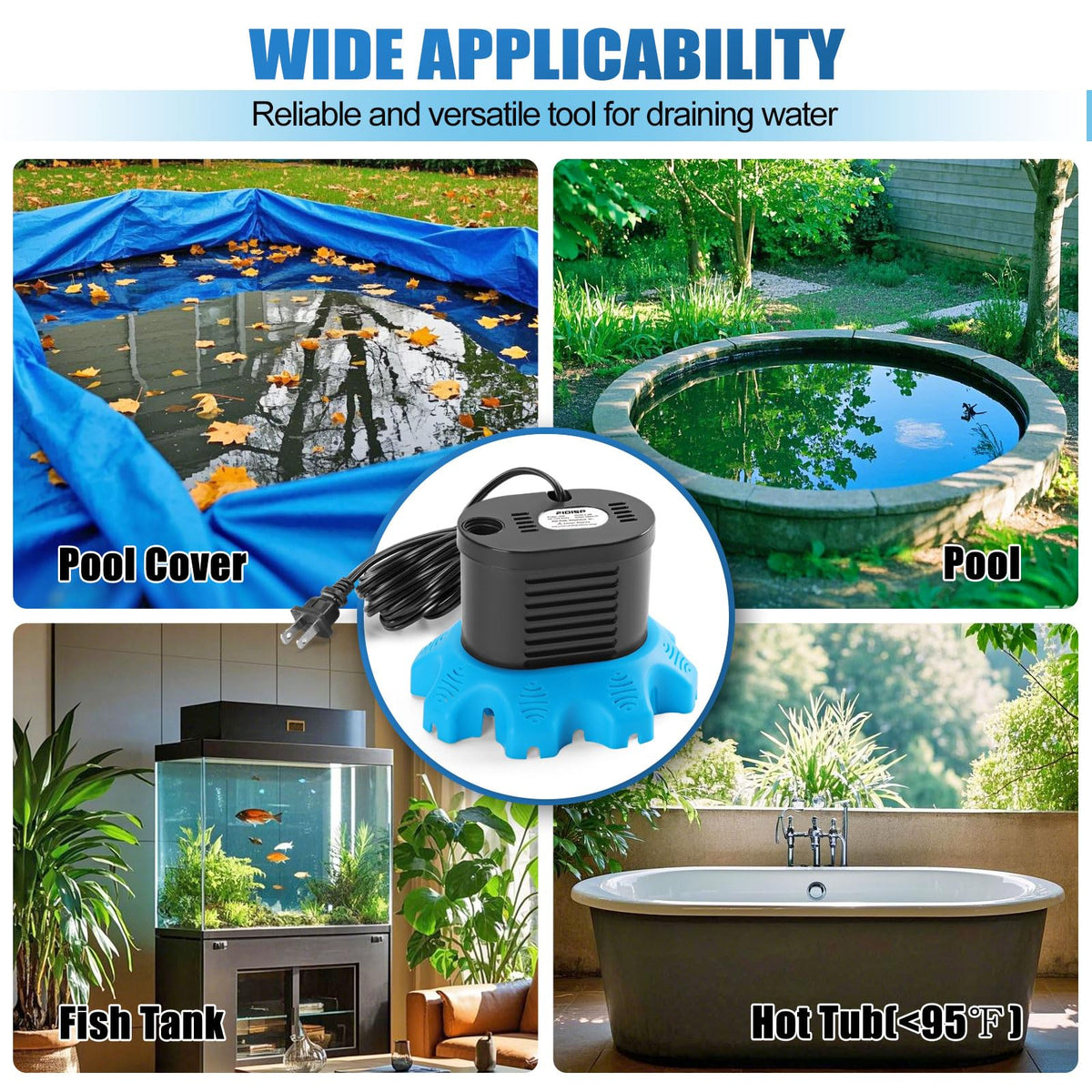 FIDISP bottom-filter-holes prevent clogging during pumping operation.