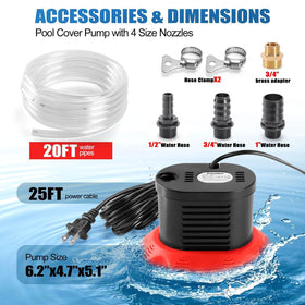 FIDISP 20ft drain hose reaches distant pools with ease.