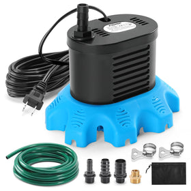 FIDISP pool cover pump 850gph draining water from pool covers quickly and efficiently.