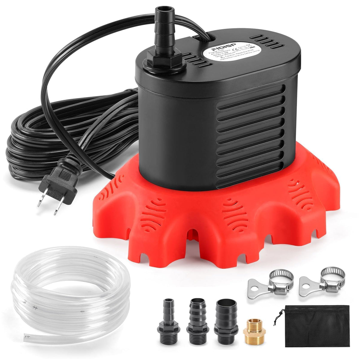 FIDISP pool cover pump 850 GPH for fast water removal from covers.