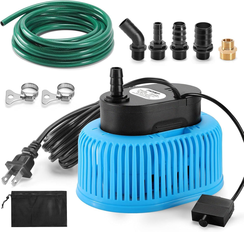 FIDISP automatic pool cover pump with on/off sensor for dry-run protection.