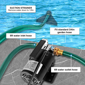 FIDISP water transfer pump features durable metal construction for long life.