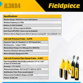 Fieldpiece JL3KR4 Charge Kit sliding magnet for hands-free, accurate positioning.