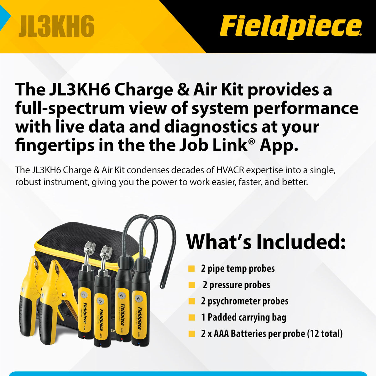 Fieldpiece rapid rail connection via pipe minimizes ambient influence on readings.