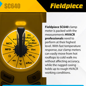 Fieldpiece SC640 backlit display improves readability in dim spaces